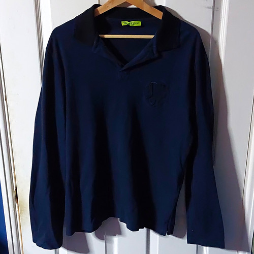 Versace jeans navy collared - versace,