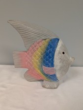Vintage Wooden Carved Rainbow Fish Sculpture
