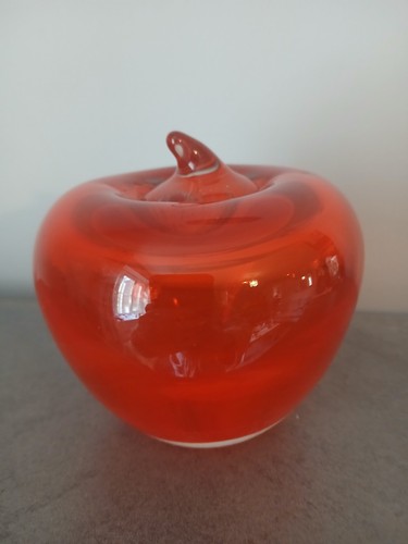 Red apple paperweight cm - red,