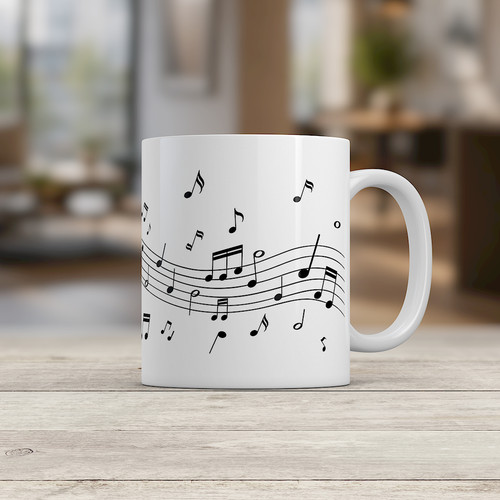 Musical notes ceramic mug - ceramic, |