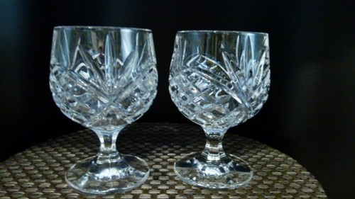 Cut crystal brandy glasses 2 - brandy,