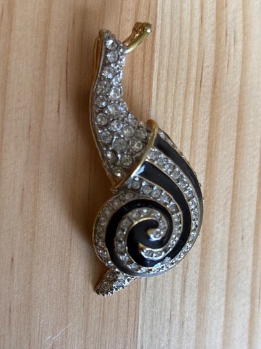 Vintage snail brooch - snail, clear