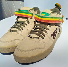 Size 13 Vtg IPATH Grasshopper Rasta Midtop Skateboarding Shoes Tan Hemp Vegan ok