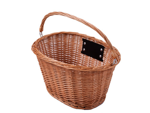 Wicker bike front basket oval - wicker,