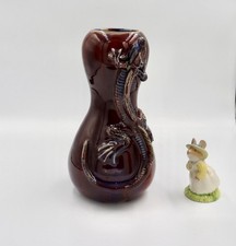 Chinese Oxblood Dragon Vase Studio Pottery with Turquoise Interior, 1980s–2000s