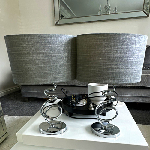 Pair modern chrome swirl - pair,