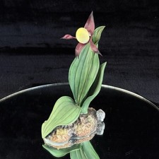 Boehm Rare Wild Flower "Lady's Slipper" Bone Porcelain Figurine Limited Edition