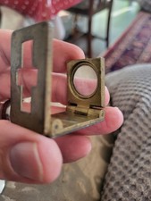 Antique Brass Folding Thread Counter Magnifying Glass / Loupe