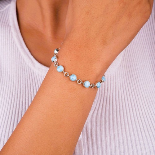 Natural larimar bracelet - larimar,