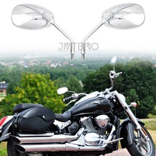 For Suzuki GSXR 600 750 Boulevard VL Chrome Motorcycle Rearview Mirrors 10mm