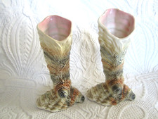 Pair of Vintage SylvaC Ceramic Sea Shell Vase's , Ornament's