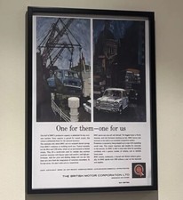 BMC Austin Morris Mini Cooper Etc One For Them One For Us Garage Wall Art Poster
