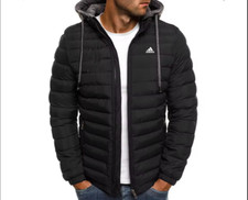 Mens Lightweight Hooded Down Jacket Waterproof Winter Warm Puffer Coat with Zipp