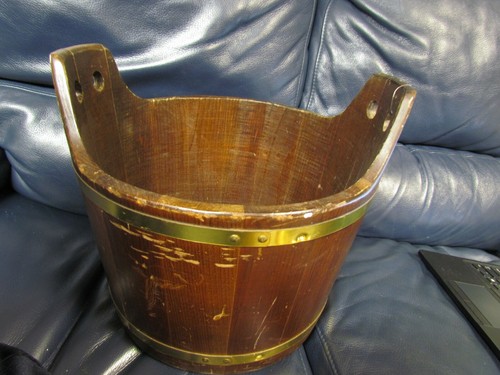 Wooden barrel planter basket - wooden,