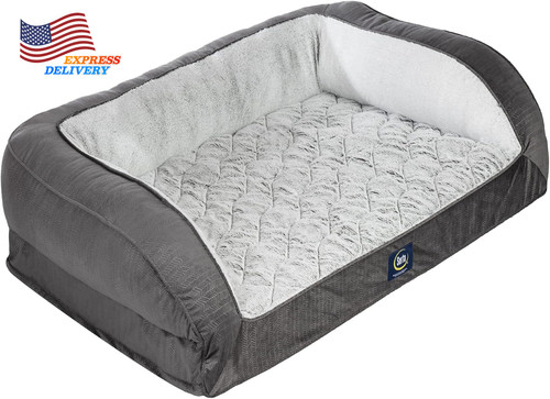 Orthopedic quilted couch - quilted, dog
