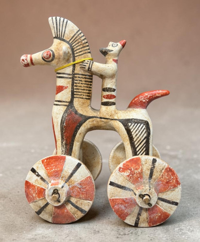 Antique terracotta horse - terracotta,