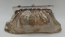 Vintage Whiting and Davis Ladies Handbag Silver Heavy Mesh Bag Original