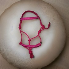 Pink Rope Bitless Bridle full