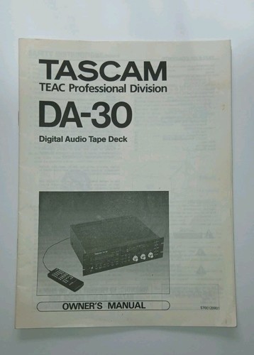 Tascam manual - tascam, da-30
