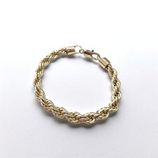 Ladies Gold Rope Bracelet 6mm 9ct Gold XP 7.5 Inch Womens Small Gold Bracelet 