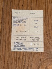TICKET 1986/87 Nottingham