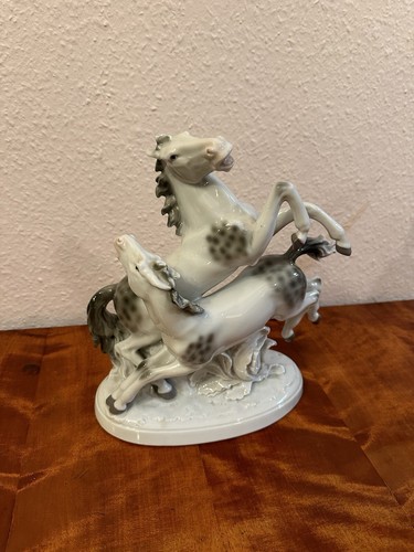 Porcelain horses - porcelain,
