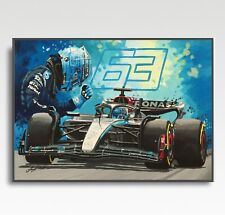 GEORGE RUSSELL F1 A3 print from painting by Greg Tillett poster Formula 1