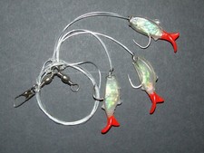 FFT FISH SHAD RIG LURE 3 x 2/0 HOOKS BOAT PIER BASS COD SEA FISHING LINE CLIP