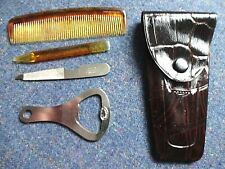 GENT'S ACCESSORIES IN A POUCH ~ Bottle Opener / Comb / Nail File