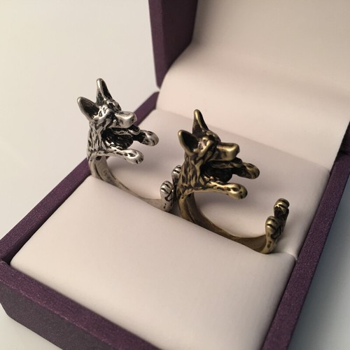 German shepherd ring silver - shepherd,