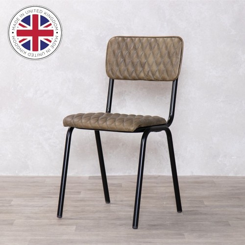 Green leather dining - leather, chair