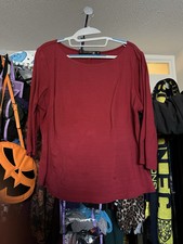 Dark red Pinup Girl Clothing Sabrina Top