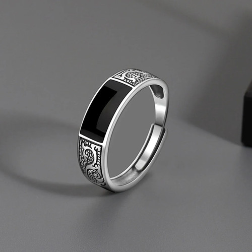 Vintage faux onyx rings - faux, for