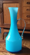 Vintage MCM Italian Empoli Turquoise Blue Art Glass Vase 1960s