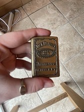Jack Daniels Vintage Brass Flip Top Petrol Lighter