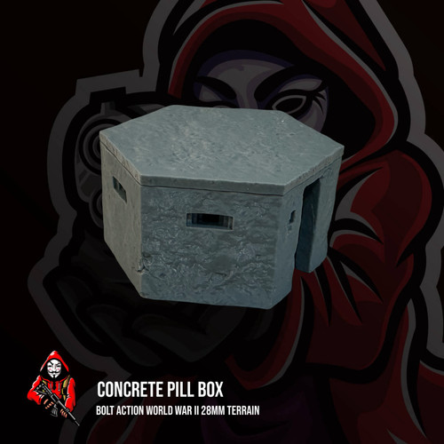 Concrete pill box - pill, bolt