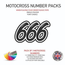 3 x Custom Race Numbers Vinyl Stickers Motorbike Motorcross Quad MXSC03