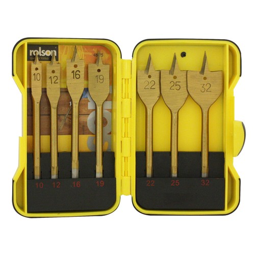 Rolson 7pc flat wood - flat, drill