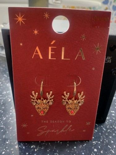 Aela christmas earrings gold - aela,