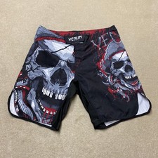 Venum Fight Team Shorts Men's XL Black Red Skull MMA Jiu-Jitsu