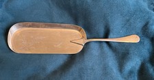 Antique silver-plated & engraved crumb scoop (possibly made by Walker & Hall)