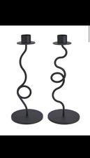 Set Of 2 Metal Curly Candle