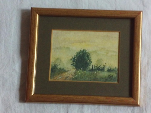 Framed small watercolour isle - framed,