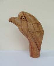 WOODEN CARVED EAGLE HEAD