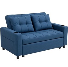 HOMCOM Sofa Bed 2 Seater Pull