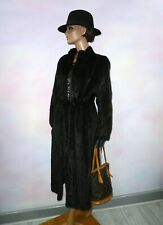 Real Ranch Mink Fur Coat with Belt Jacket Mahogany Vison Norka 8 - 10 - 12 / M