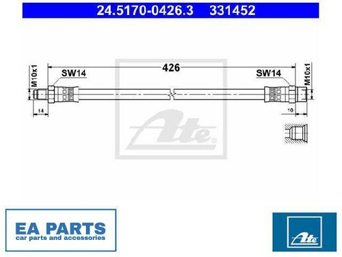 Brake hose for - brake, mercedes-benz