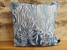 HARLEQUIN Acropora Sea Blue Cotton  & soft Teal Velvet Fabric Cushion Cover Arts