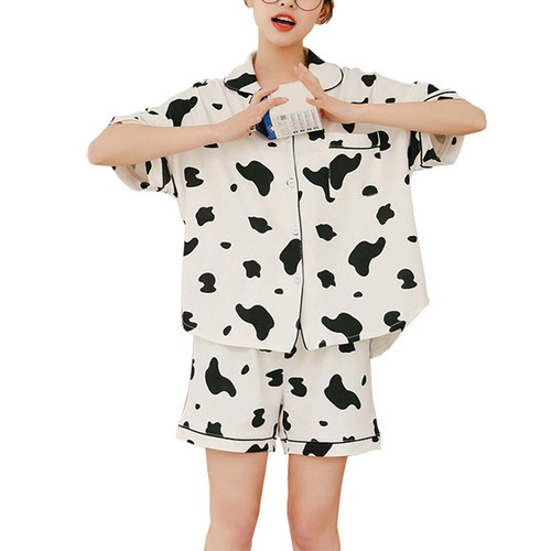 Cow print pajamas womens - ,