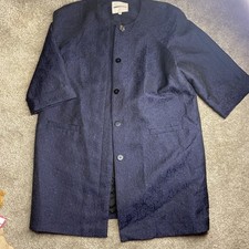 Ladies Embroidered Floral Jacket Clements Ribeiro Black Blue Coat Uk Size 20 VGC